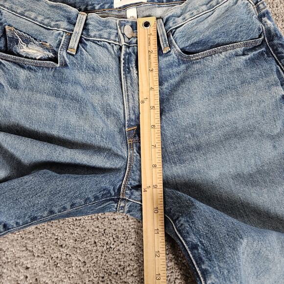 FRAME jeans Womens 26 Blue Le Nouveau Straight Distressed Creation Boho Hipster - Picture 10 of 13